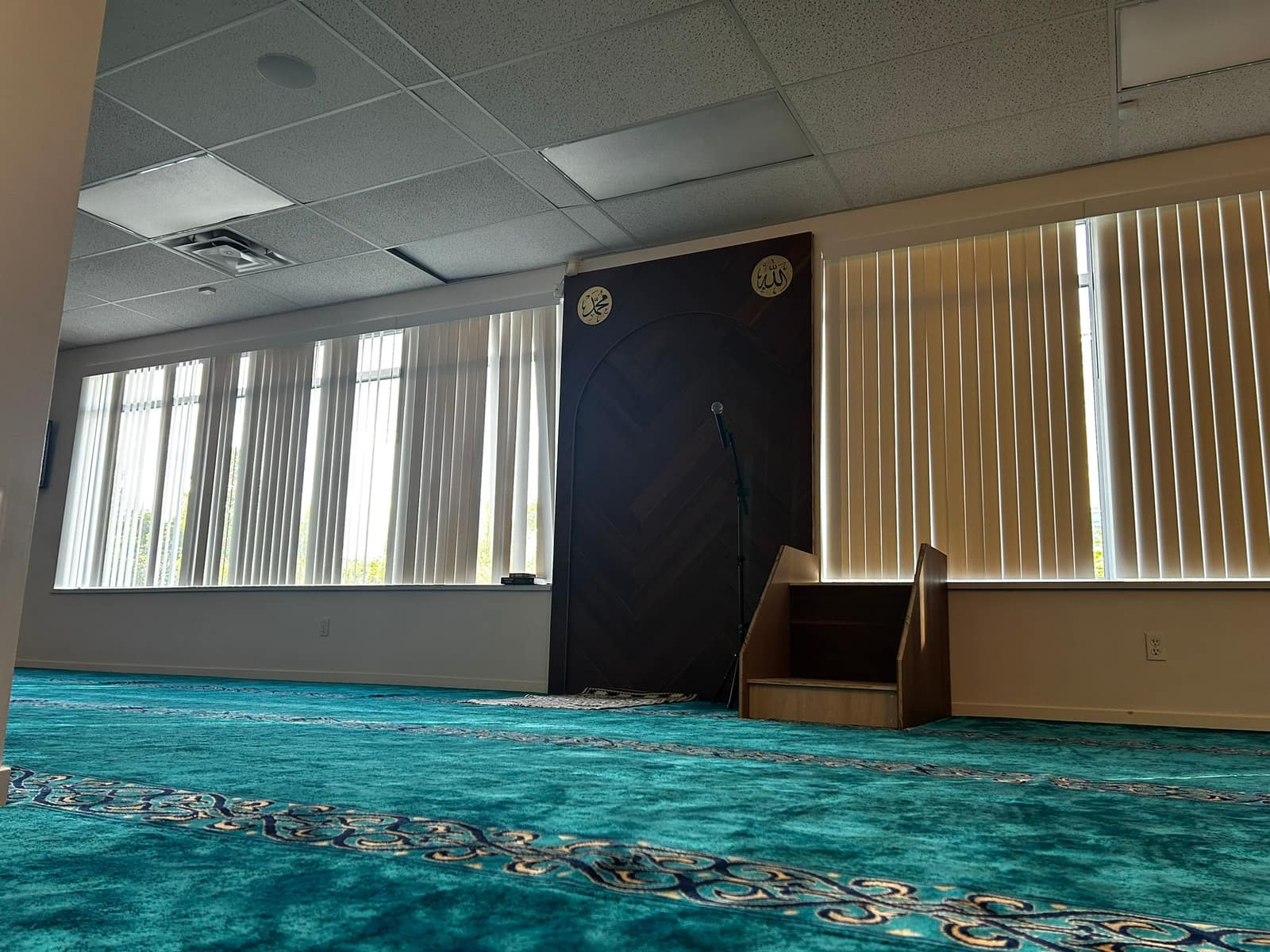 Prayer hall with natural light from the windows